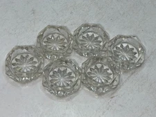 Open Salt Cellar Dip Clear Pressed Glass Antique 6 Piece Set Crystal
