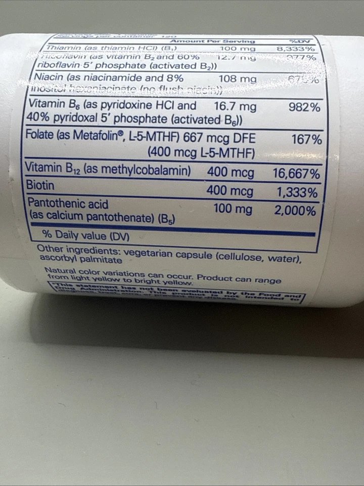 Pure Encapsulations B-Complex Plus - витамины группы B 120 капсул срок годности 07/2027 - Изображение 3 из 4