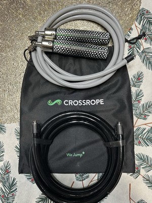 NEW Crossrope Fitness Get Strong Set - 1lb & 2lb Jump Ropes + Power Handles LRG