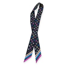 Lv black  Monogram Silk Scarf Bag Charm