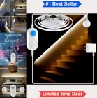 Motion Activated LED Strip Lights Indoor Dual Sensor 12V 16.4FT Stairway