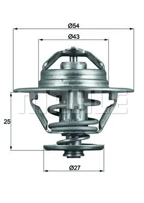 Termostato TX 93 83D MAHLE per FIAT CITROËN PEUGEOT IVECO MULTICAR - Immagine 2