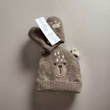 Fred Flo Children's Hat and Mitten Set Brown 6-12 Months New with Tags