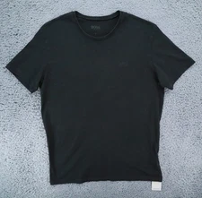 Hugo Boss Tee Top T-shirt Men Medium Cotton Regular Fit Short Sleeve, Black