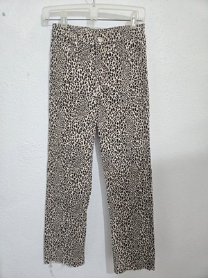 Divided Cropped Leopard Print Jeans Size 4