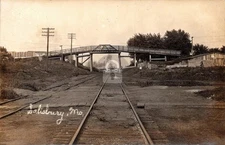 Salisbury MO Missouri Wabash Bridge Railroad Yards 1907 RPPC Photo Postcard COPY