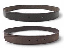 NEUF LIEN DE CEINTURE HERMES T80 32MM REVERSIBLE CUIR GRAINE MARRON SUEDE 475€