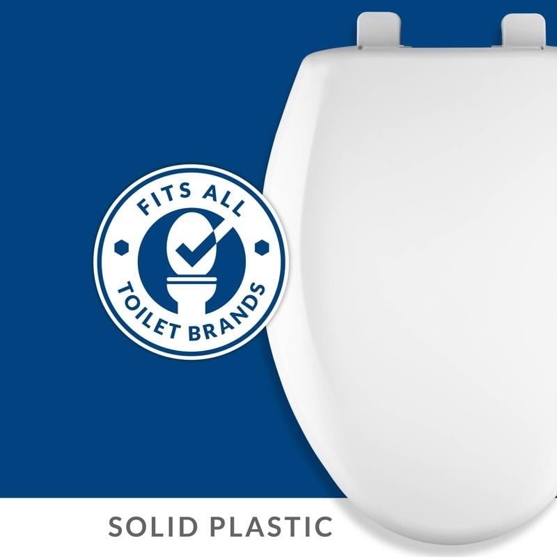Elongated Plastic Toilet Seat Open Front Slow Close Universal Hardware Included