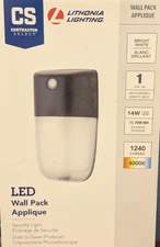 LITHONIA LIGHTING LED WALL PACK SECURITY LIGHT PHOTOCELL 1200LM 4000K 120V 14W