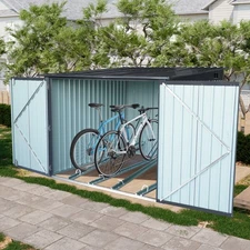 Outdoor Steel Storage Shed Metal Shed with Slope Roof for Bicycle for Backyard