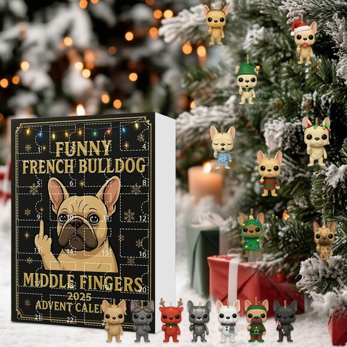Divertido Bulldog Francés 2025 Calendario de Adviento,Navidad 24 Días Cuenta Regresiva Calendario - Imagen 2 de 10