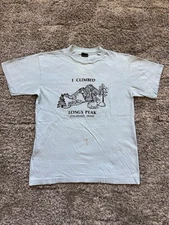 Vintage Long’s Peak Colorado Hiking Climbing 80s T Shirt Small