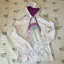 The North Face Womens White Pullover Hoodie Sweatshirt Long Sleeve Size Medium