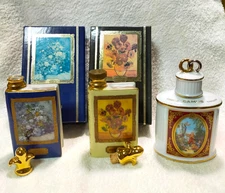 (empty) CAMUS NAPOLEON BOOK Cognac Mini Bottle 22K GOLD PORCELAIN Set of 3