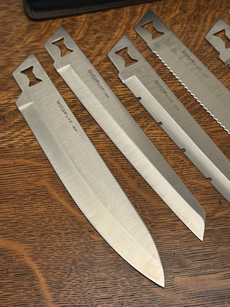 Vintage Kershaw Kai 1099 Seki Japan 6 Blade Trader Knife Set Vintage Kershaw Kai 1099 Seki Japan 6 Blade Trader Knife Set