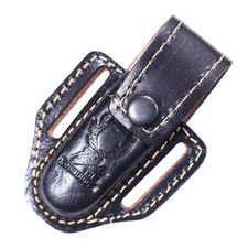 TheBoneEdge Black 4"" Tactical Folding knife Leather Pouch for a Knife Belt Loop