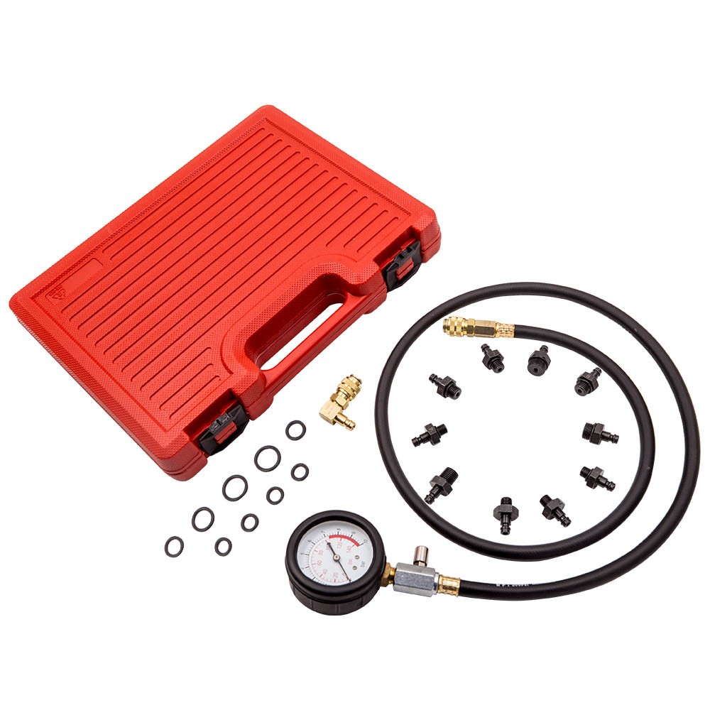 12pcs Engine Oil Pressure Test Tool Kit Tester Gauge Diagnostic Tools 0 - 140PSI