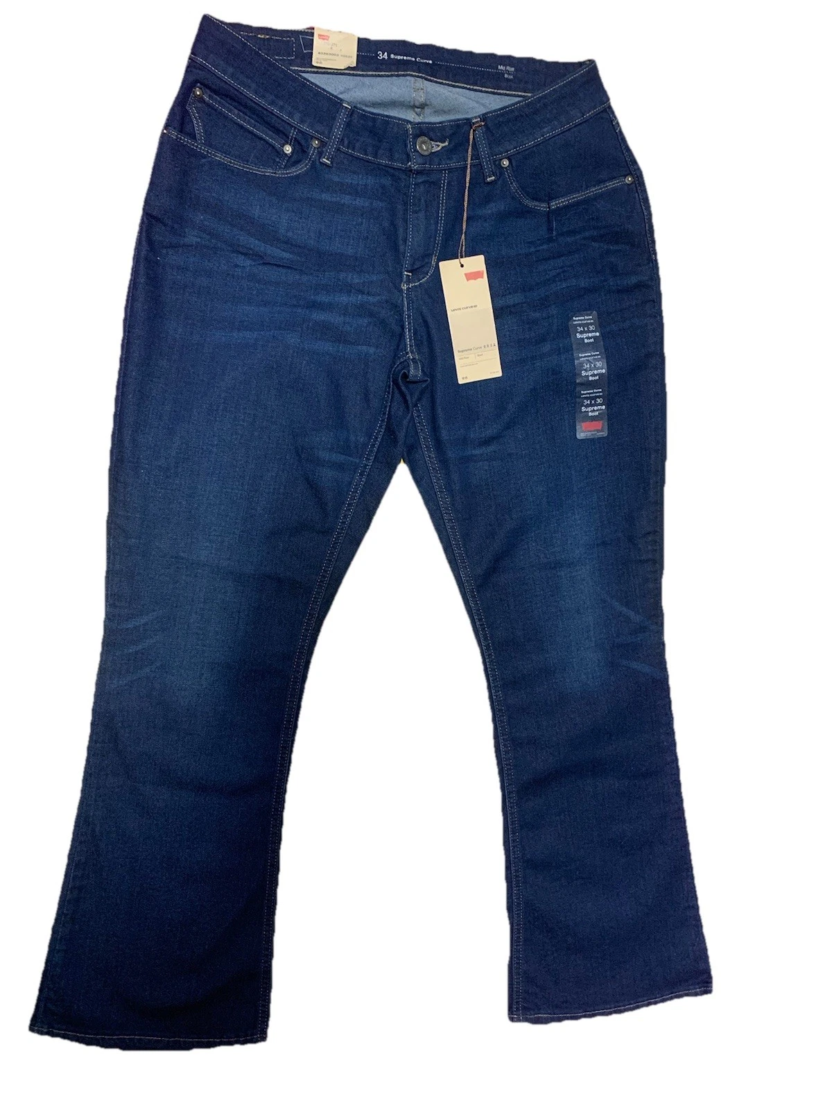 Levi’s Curve ID Supreme Boot Femme Taille Moyenne 34X30 Vintage Stretchy Jeans