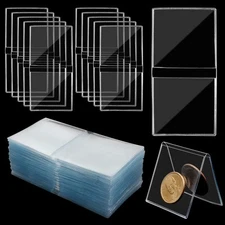 60Pcs Double Pocket Coin Sleeves Collectors 2Inch Clear Plastic Coin Hold