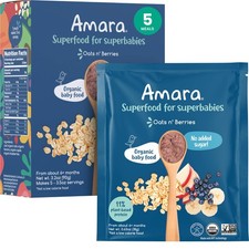 Amara Organic Baby Food - Stage 2 - Oats  Berries - 5 Pouches Pack of 1 