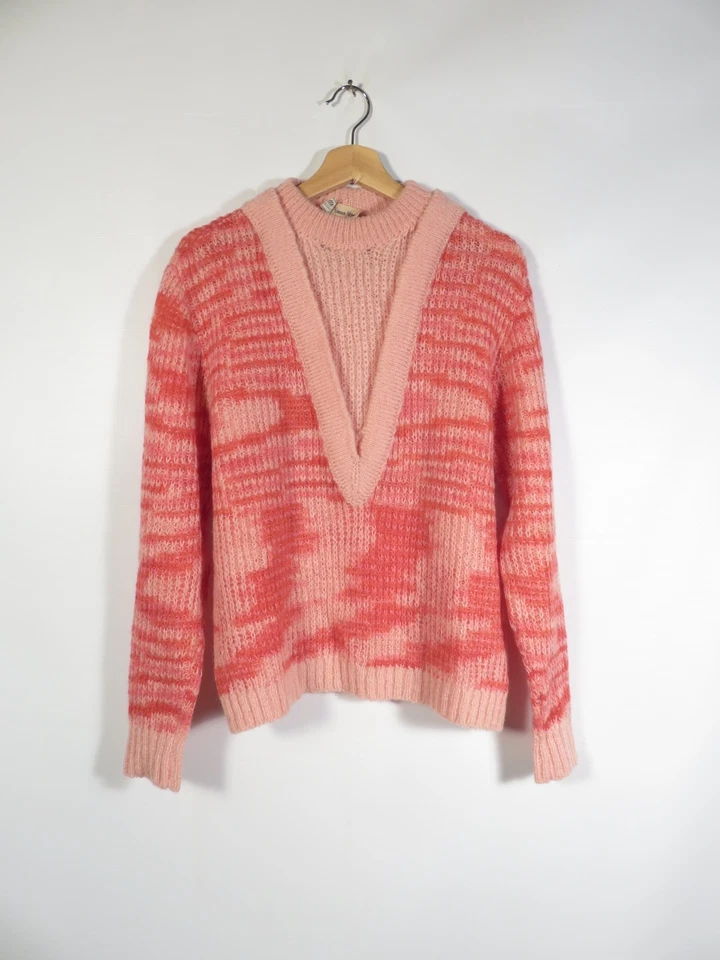 Suéter Neiman Marcus Vintage Años 60/70 Rosa Mármol Tejido Talla S/M Foto 2 de 4