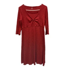 Horny Toad Rosalinda dress red size medium 3/4 sleeve activewear organic cotton