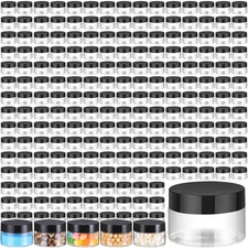 150 Pcs Plastic Container Jars with Lids Round Cosmetic Jars Empty Plastic Co...