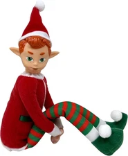 The Original Elf 12" Plush Christmas Elf Doll – Poseable Shelf Sitter with Dangl