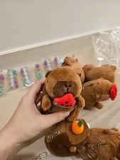 12cm Cute Capybara Plush Keychain Cartoon Stuffed Animal Bag Pendant Gift