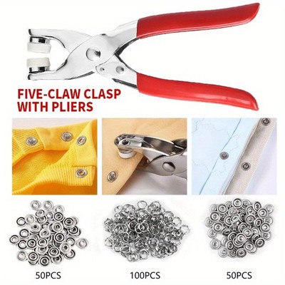50pcs metal snap kit with hand press pliers, metal snaps for sewing, sewing snap