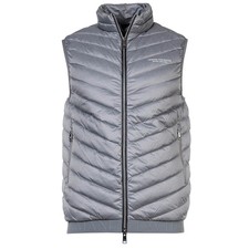 Armani Exchange Men s Quilted Puffer Vest, Zipper, Sleeveless, Solid, Gray, L