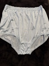 VTG National Granny Panties Size 10 Mushroom Gusset Lace Trim Blue Nylon Sissy
