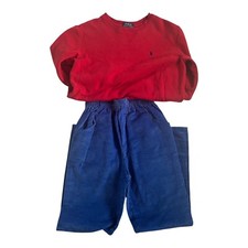 Boys Lot Red Polo Ralph Lauren Sweatshirt M 10-12  New Blue Corduroy Pants
