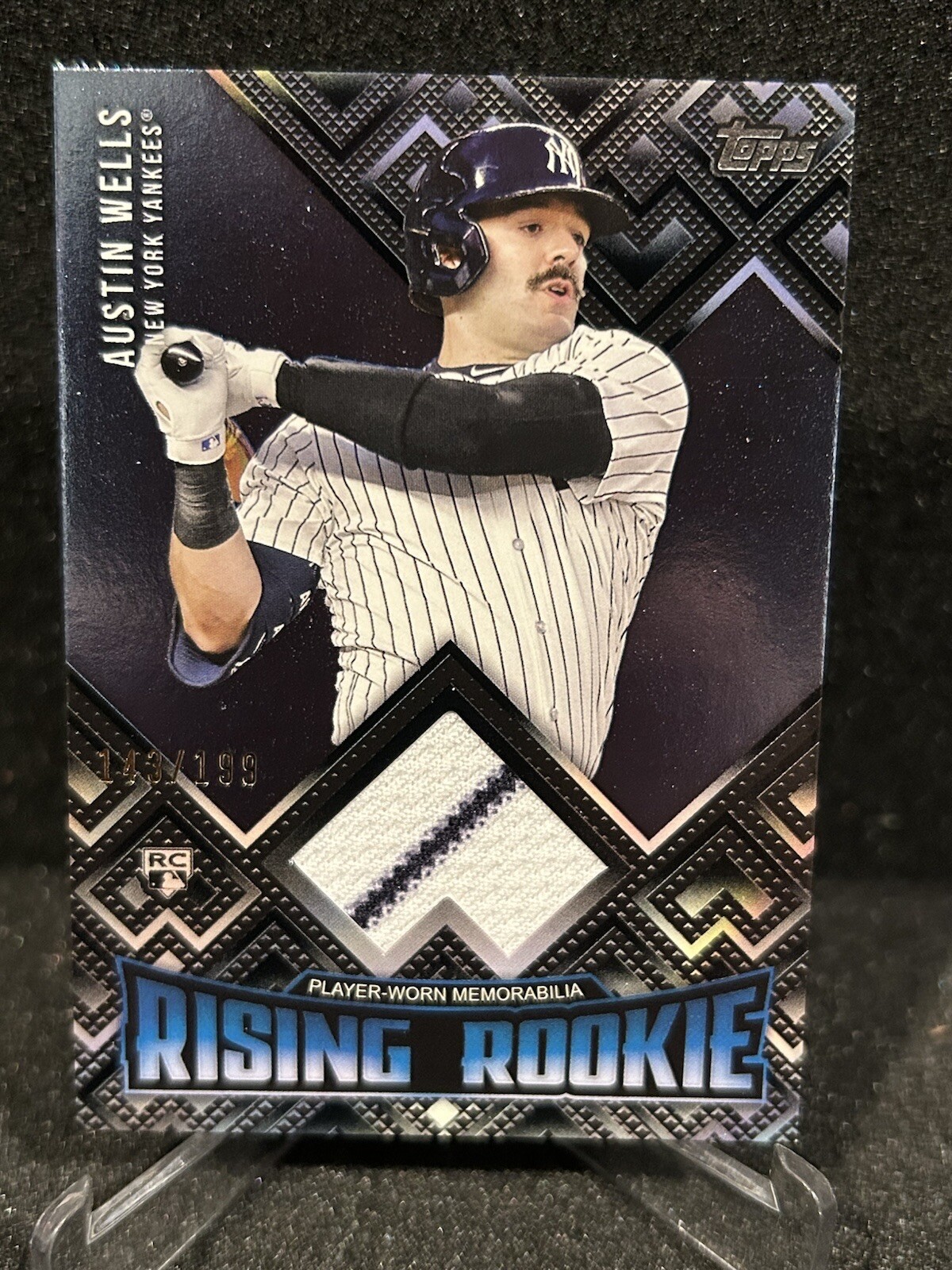 Austin Wells 2024 Topps Update Rising Rookie BLACK RELIC RC /199 #RRR-AW Yankees
