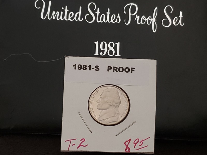 1981~S JEFFERSON PROOF NICKEL TYPE 2~GEM DEEP CAMEO PROOF COIN IN PROTECTOR ~2X2