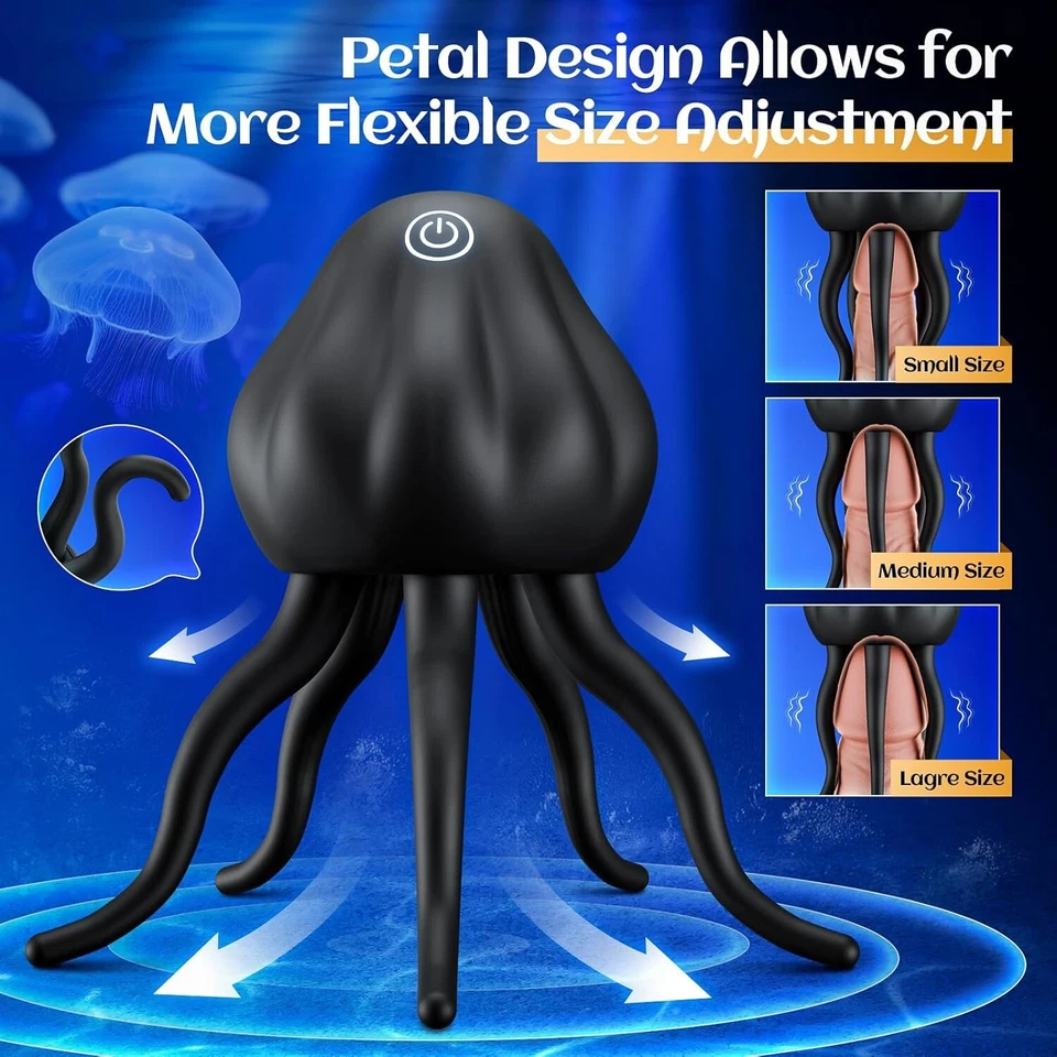 Male Masturbator Stroker Penis Vibrator Sex Toy for Men Women Couples Jellyfish - Image 4 of 4