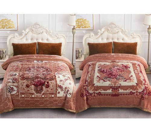 2 Ply Heavy Blanket 2 Sides Printed Soft Thick Warm Bed Throw Blanket 85" x 93" - Picture 9 of 112