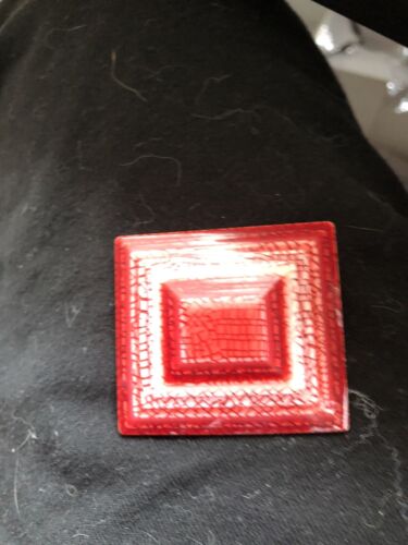 Lea Stein  geometric 3D squared Pin Brooch Lamina… - image 1