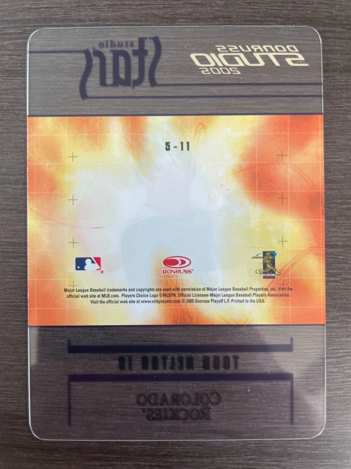 2005 Donruss Studio Stars Todd Helton #S-11 Gold Acetate SP serial /500 - Image 2 of 2
