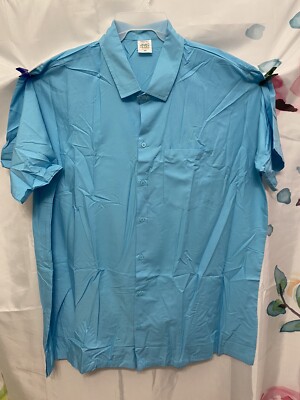 HAPPY BAY Men's Regular Button Down Beach Hawaiian Ocean Blue Shirt 3X