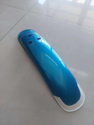 SUZUKI 1974-75 TS75-TM75-TS50 FRONT FENDER GUARD COVER PLASTIC BLUE NEW - Picture 2 of 5