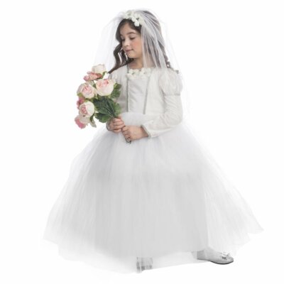 Bridal Princess Wedding Dress Costume for Girls By Dress Up America