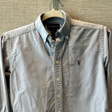 Ralph Lauren Light Blue Oxford Long Sleeve Button Down Size 8 Boys Flesh Pony