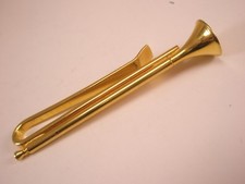 Fanfare Trumpet Vintage Tie Bar Clip bugle wind instrument marching band