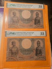 Netherlands indies 2 running Nos 50 gulden rare Pick 81