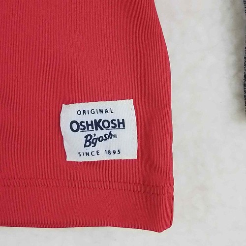 Oshkosh Boys T-Shirt Sz 7 Red Color Block Rash Guard Tee Activewear Long Sleeve - Picture 4 of 10