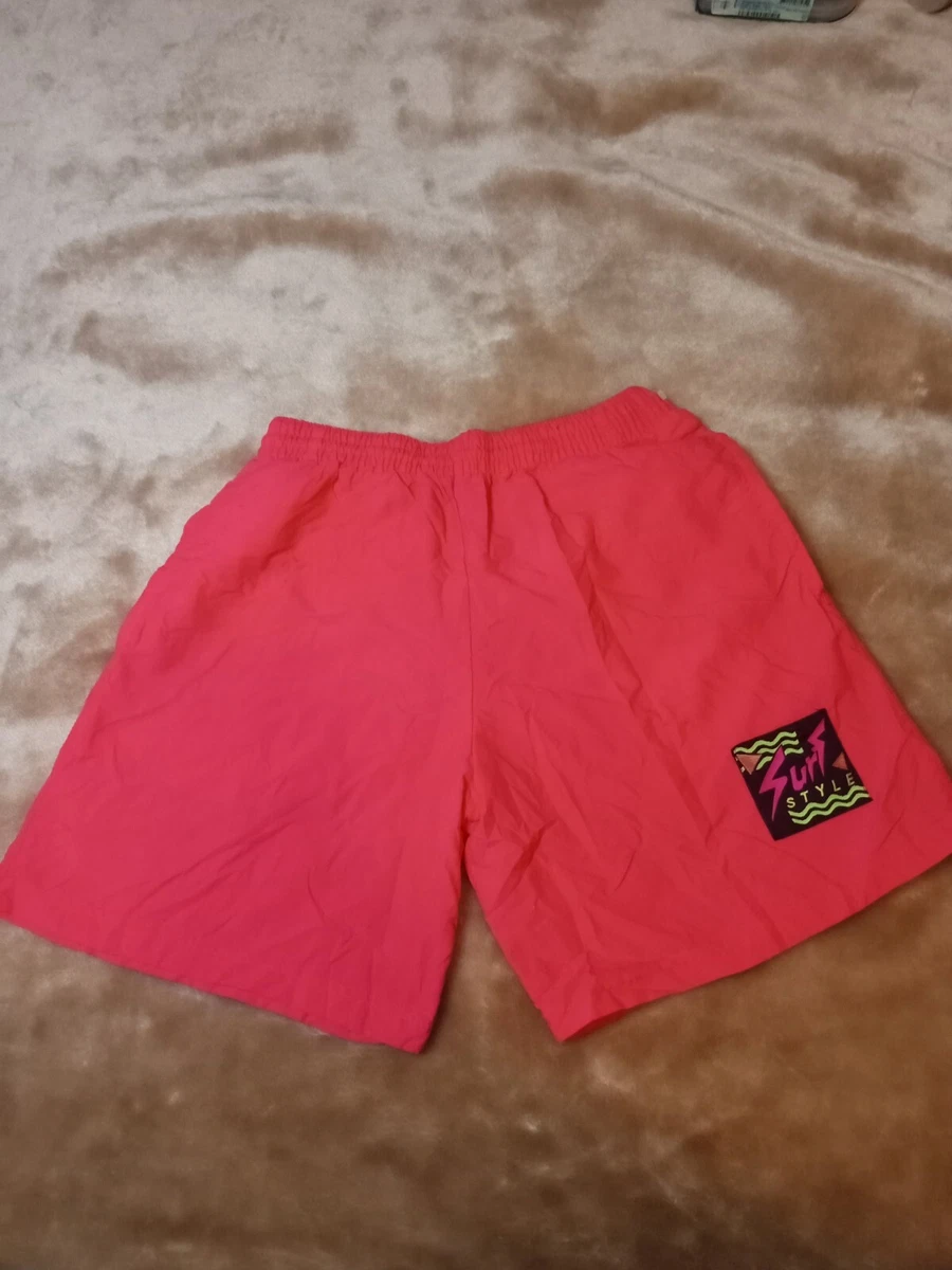 Vintage 90s Surf Style Neon Pink Shorts Size Small Made In USA eBay