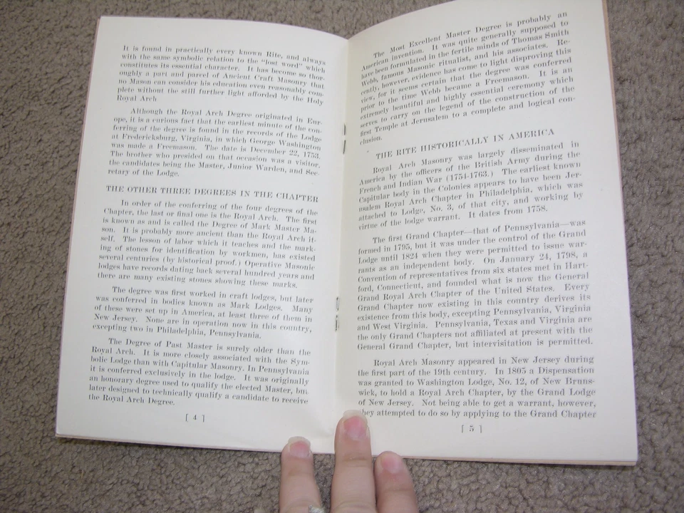 Folleto de masonería capitular Master Masons 1944 Red Banks NJ Foto 3 de 3