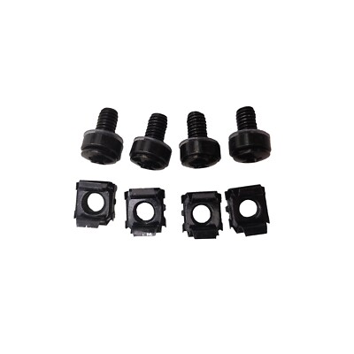 4-pk M6 Rack Screws Rack Mount Cage Nuts & Screws w/Washers