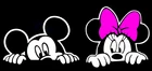 Minnie & Mickey Mouse Two White Pink Vinyl Decals Car Truck Laptop Tablet